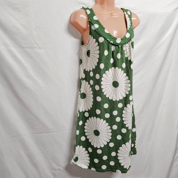 Boden Sleeveless Floral Dress Women Size 6R Green/White Cotton - Picture 11 of 13